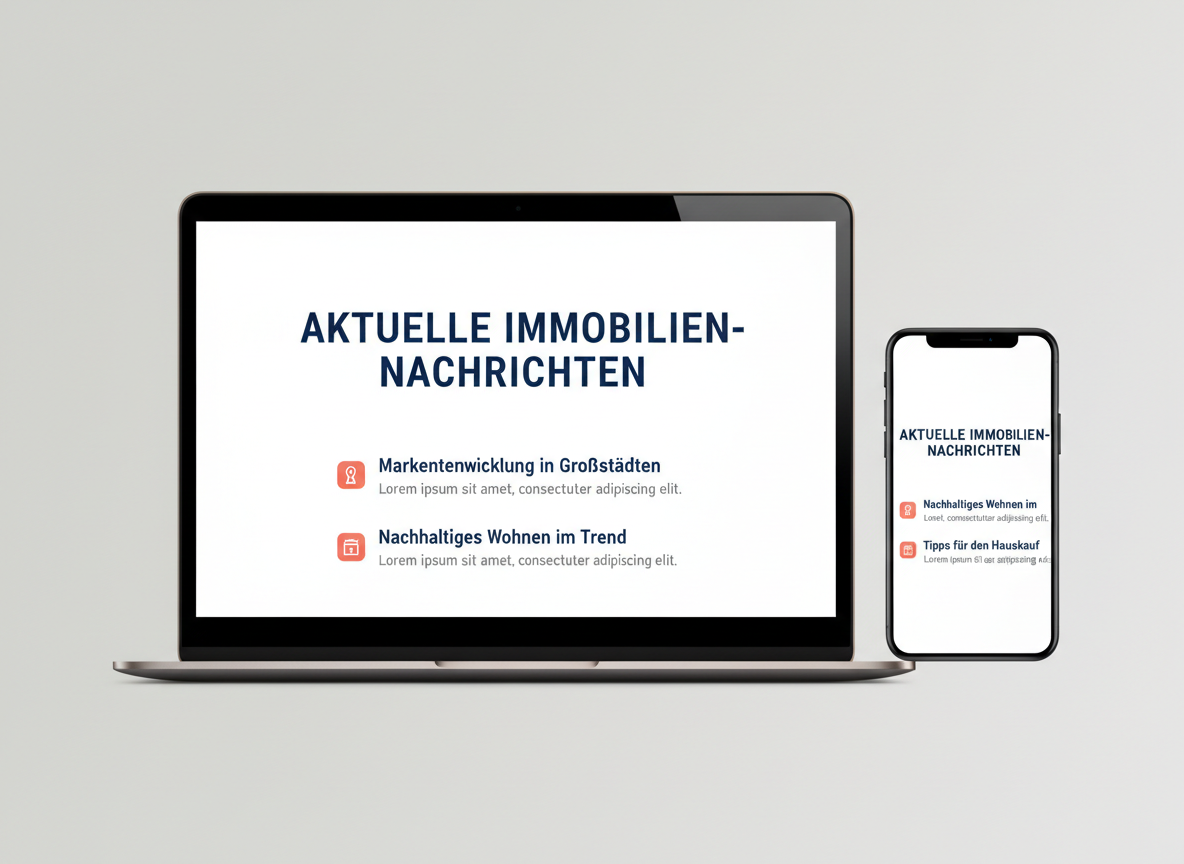 Newsletter-Entwurf auf Laptop und Smartphone